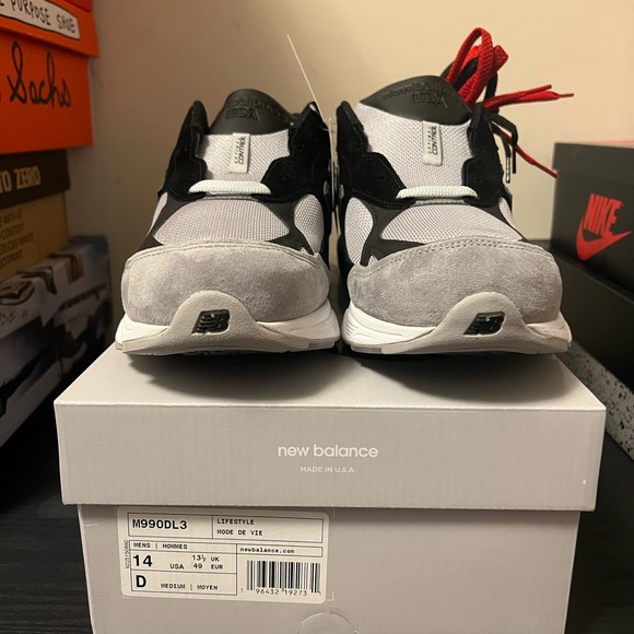 MENS DTLR NEW BALANCE 990 V3 GR3YSCALE M990DL3 Black Grey Mens Size 14 - Picture 2 of 10